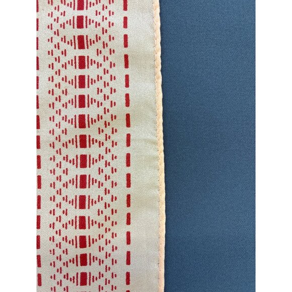 Vintage Eastman Fashion Scarf Red & Cream 100% Acetate Made In Japan Headwear - Picture 5 of 5